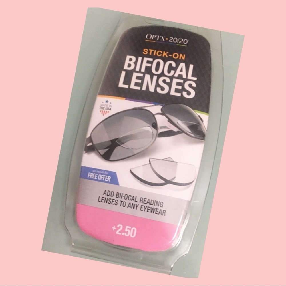 UNISEX- SET OF +250 BI-FOCAL STICK-ON LENSES FOR SUNGLASSES